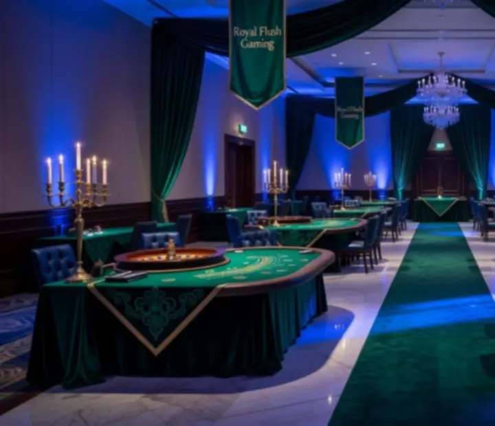 Porównanie sali przed i po transformacji w elegancką strefę gier casino