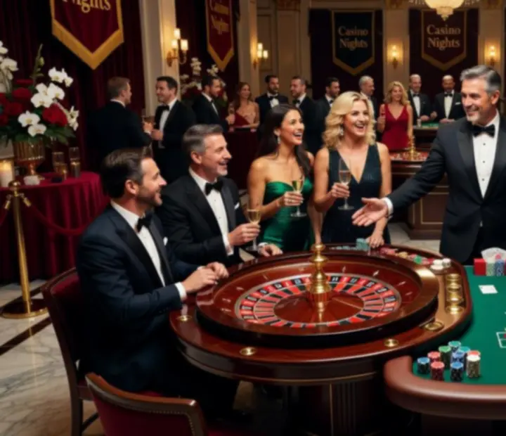 Strefa ruletki i blackjacka podczas eventu